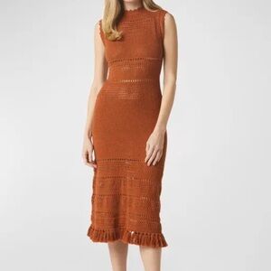 MISA Open-Back Sleeveless Crotchet Dress